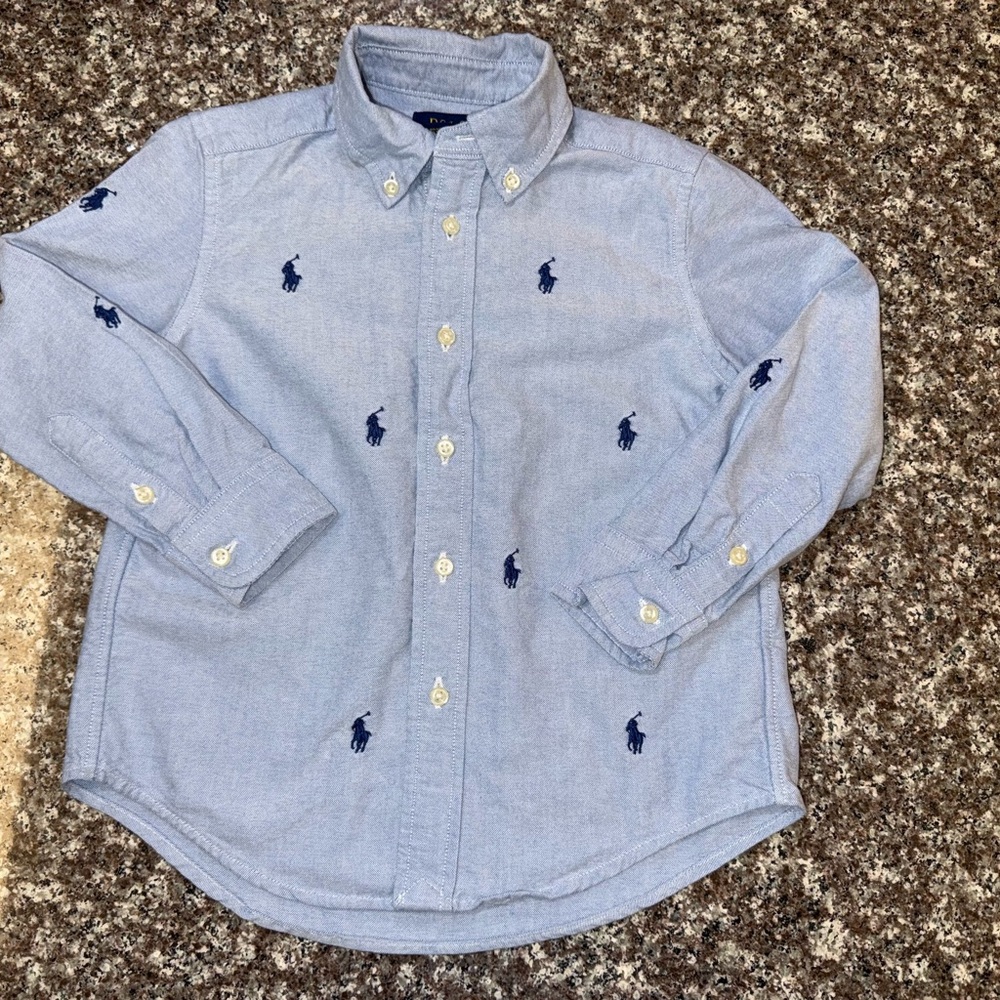 Polo by Ralph Lauren Light Blue Embroidered Button-Down Shirt 🐎